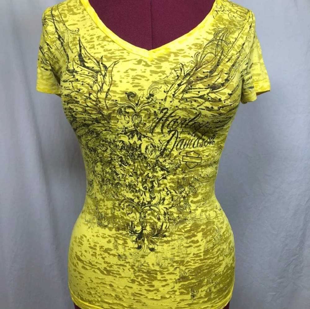 Harley-Davidson Yellow Burnout Tee
